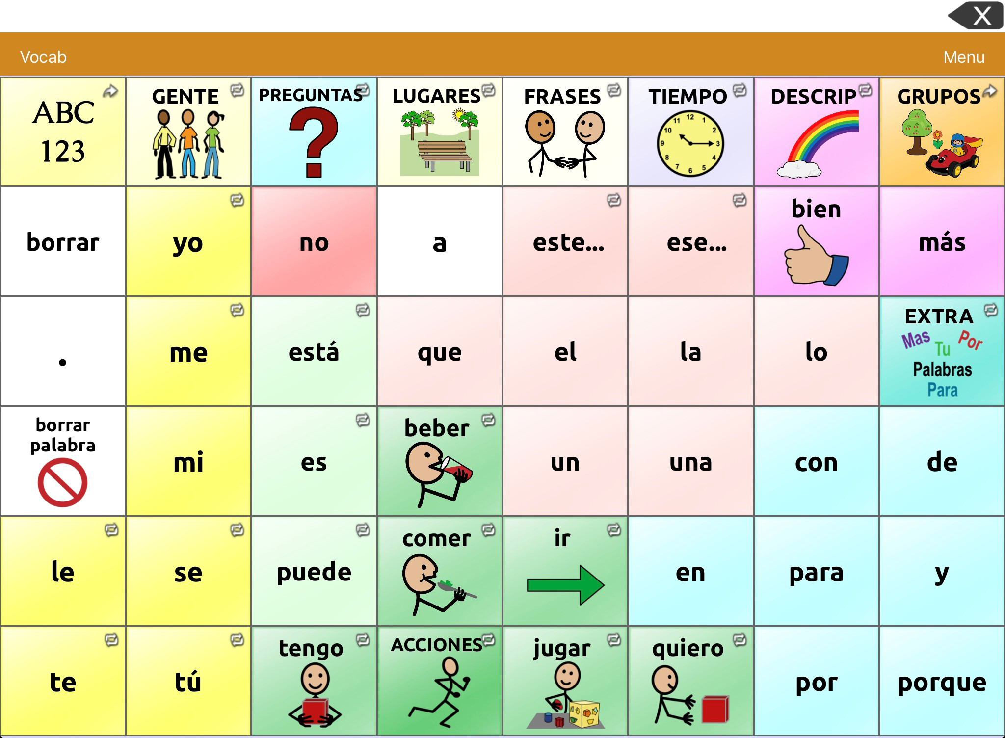 Device Spanish Vocabulary Files